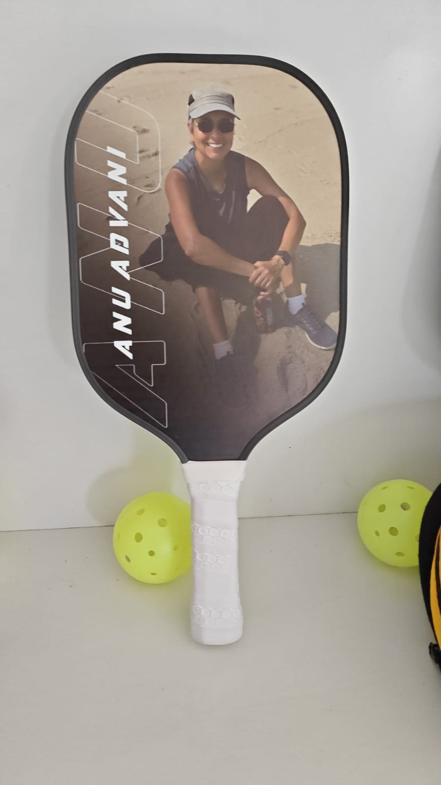 Custom Print with Name Pickleball paddle White Handle with Ball – Gliderz